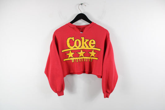 Coca-Cola Cropped Sweater - Vintage 90s Graphic Sweatshirt, Size L