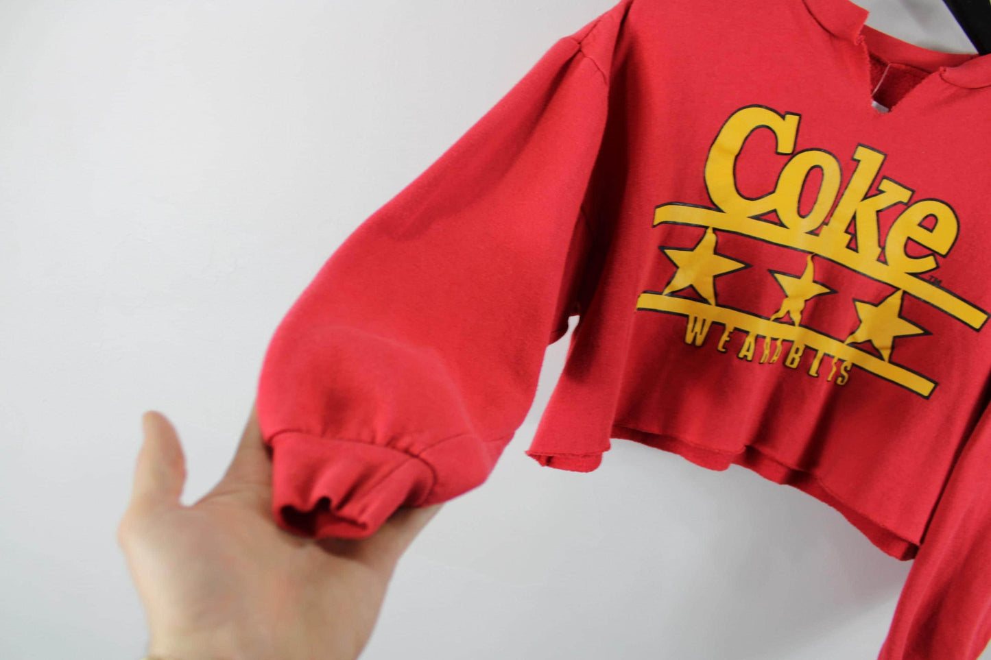 Coca-Cola Cropped Sweater - Vintage 90s Graphic Sweatshirt, Size L