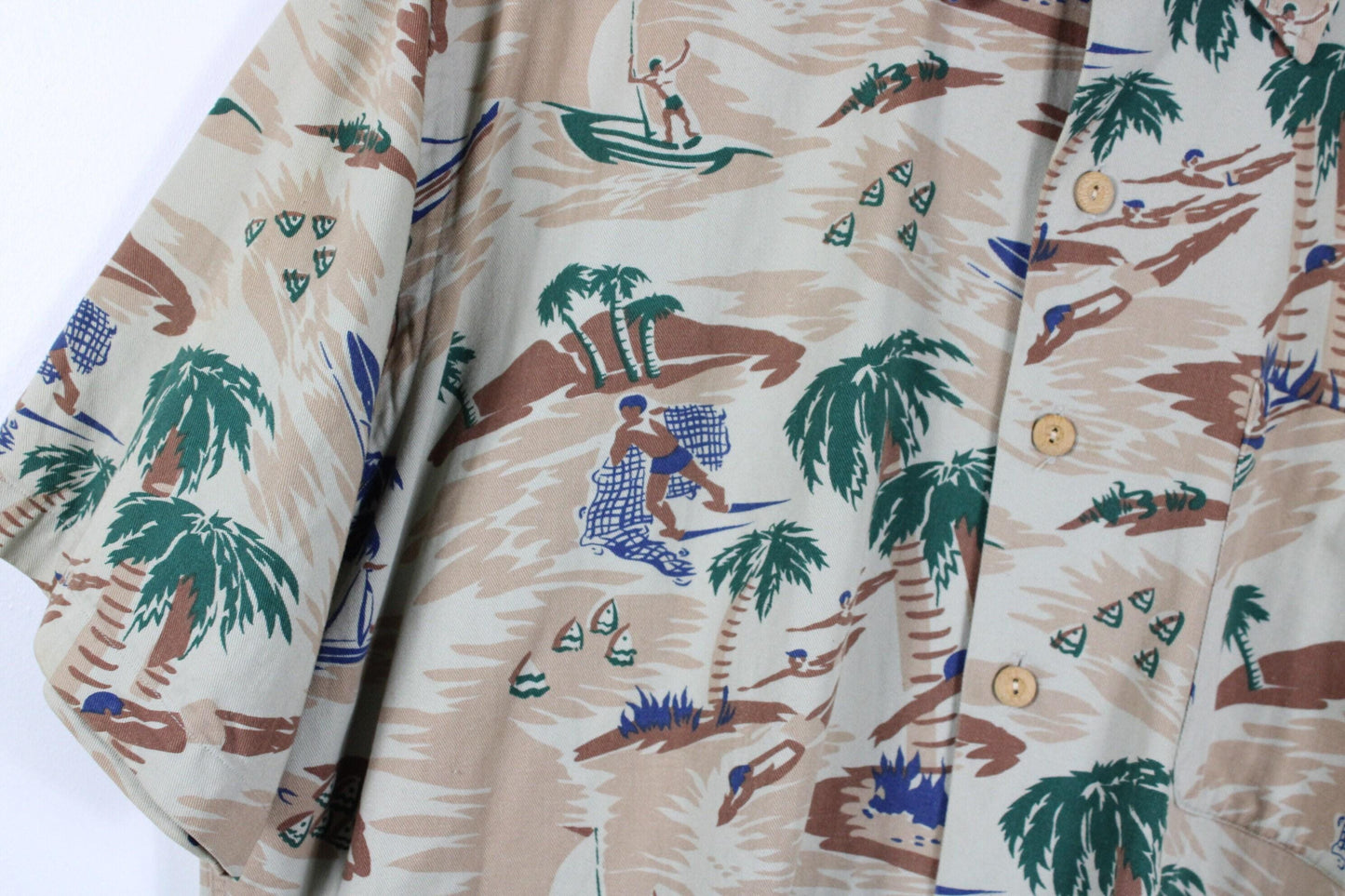 Vintage rrl ralph lauren hawaiian shirt - tropical floral print, 90s aloha camp style