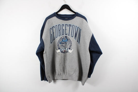 Georgetown-state-university sweater / vintage ncaa hoyas sweatshirt / 90s embroidered pullover crewneck