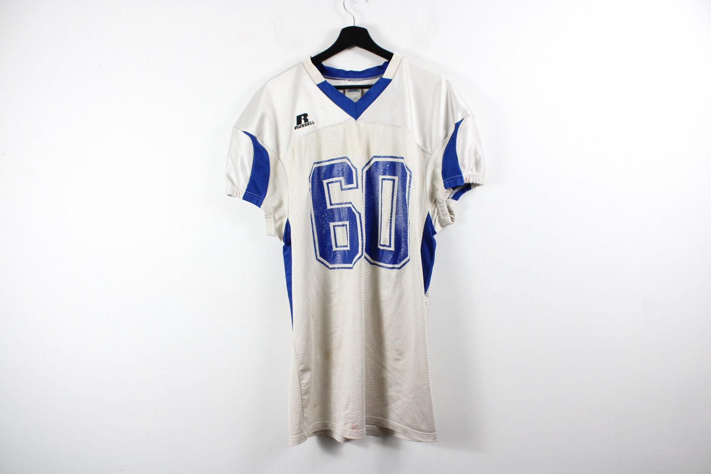 American-football jersey / vintage champion white cotton wash shirt / 90s sports team uniform