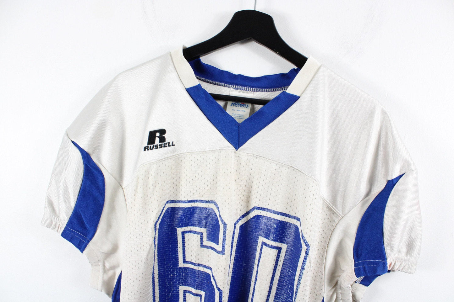 American-football jersey / vintage champion white cotton wash shirt / 90s sports team uniform