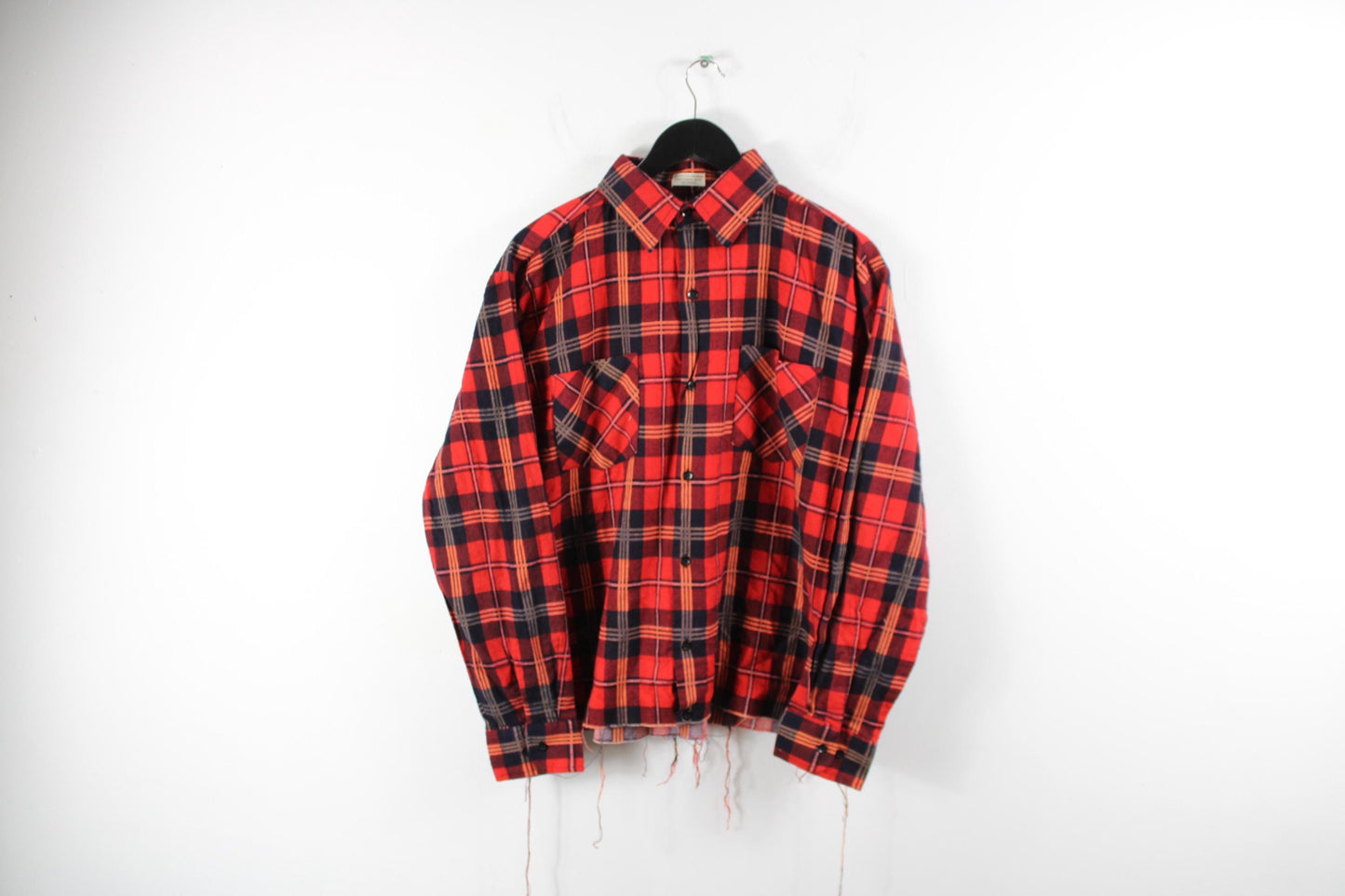 Red plaid flannel shirt | vintage cropped dinner jacket | unisex casual style layering