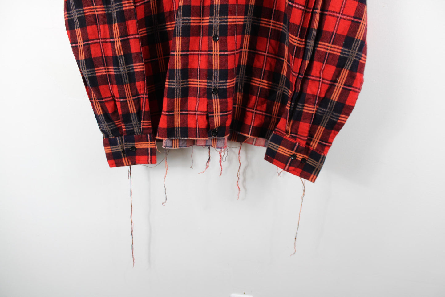 Red plaid flannel shirt | vintage cropped dinner jacket | unisex casual style layering