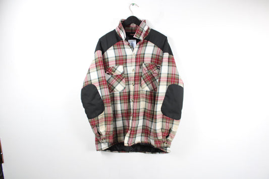 Red Plaid Lined Lumberjack Jacket | Vintage Dickies Cozy Outdoor Coat