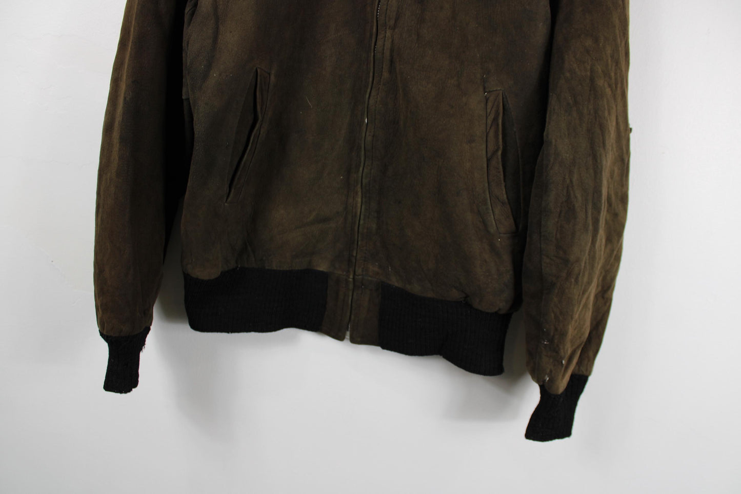 Vintage Reed Sportswear Suede Leather Jacket / Brown And Black / 1970s Clothing