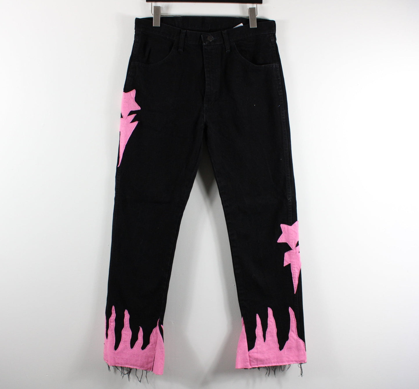 Ice Custom Flame Jeans (Black & Pink)