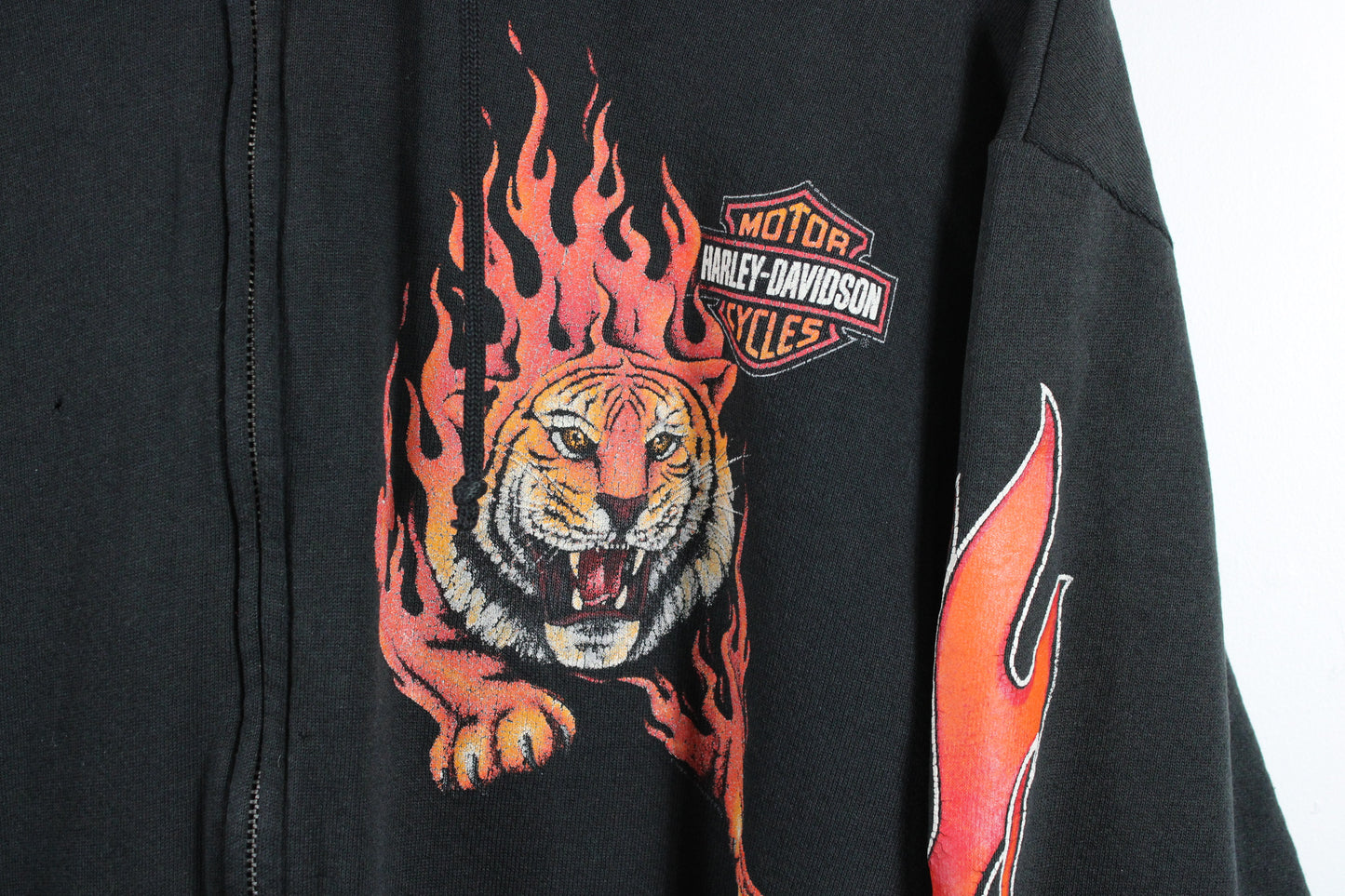 Harley Davidson Tiger Flame Zip-Up Hoodie