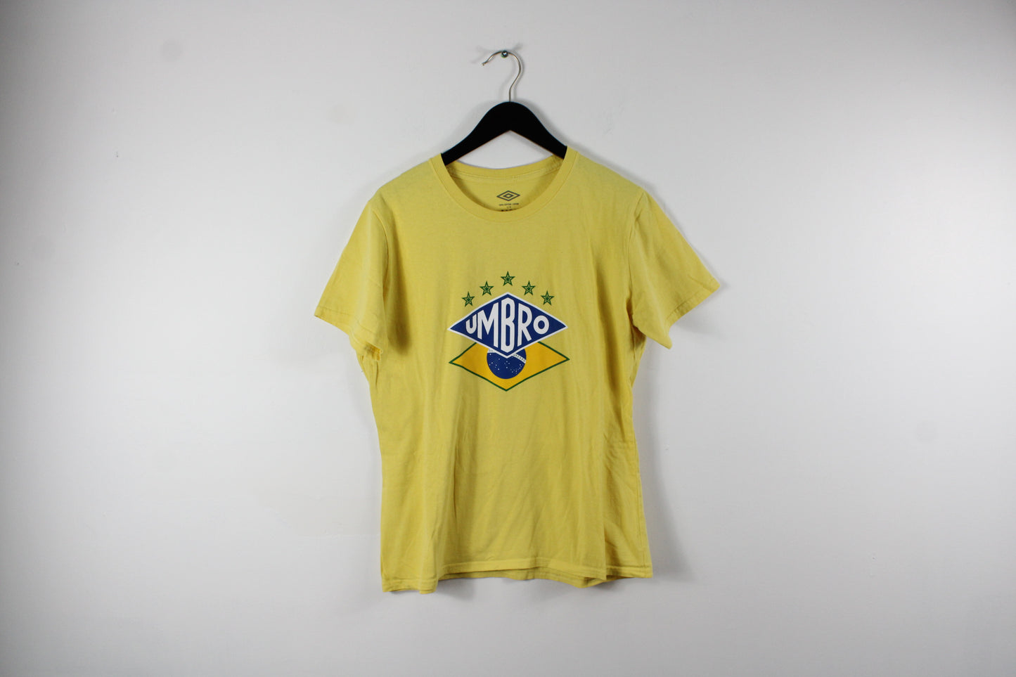 Brazil-Umbro T-Shirt / Vintage Logo Tee Shirt / Yellow & Blue / 90s Hip Hop Clothing / Streetwear
