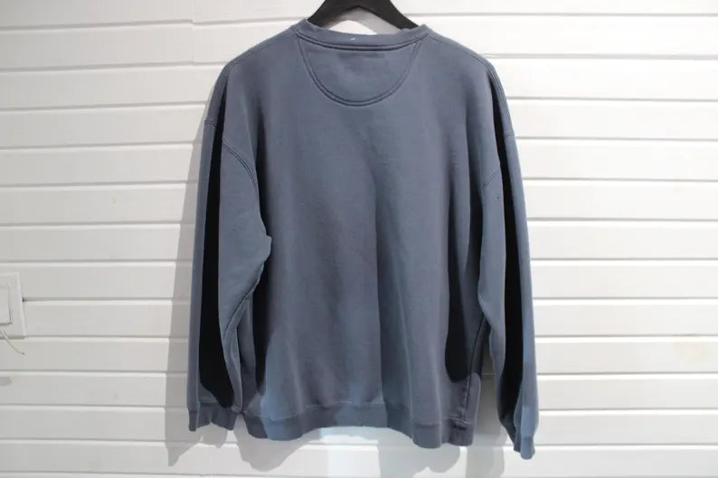 Big-Dog Teachers Crewneck Sweater | Vintage 1980s Embroidered Teacher Graphic Pullover | Classic Staff Appreciation Apparel