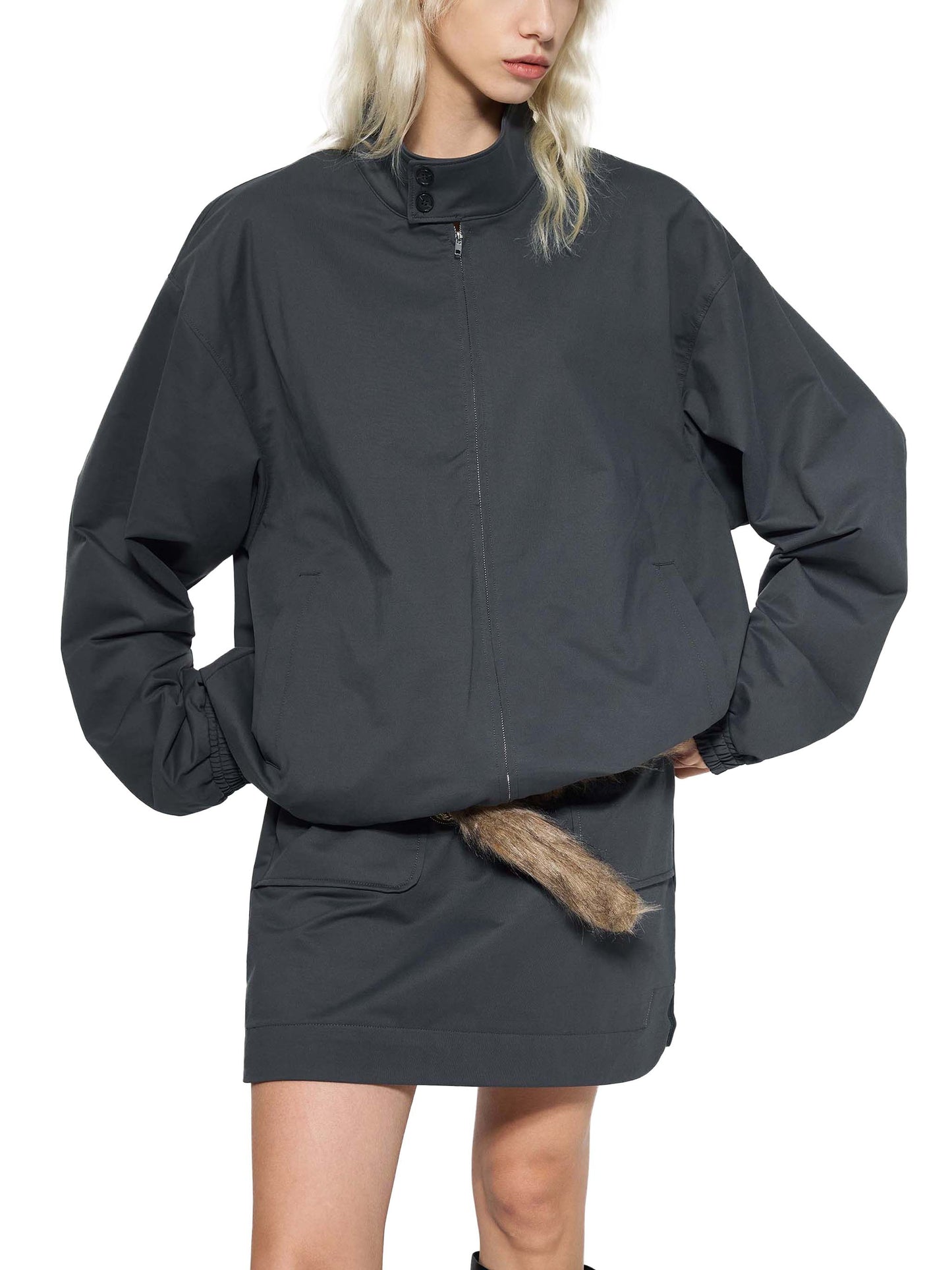 Relocation Stand Collar Bomber Jacket