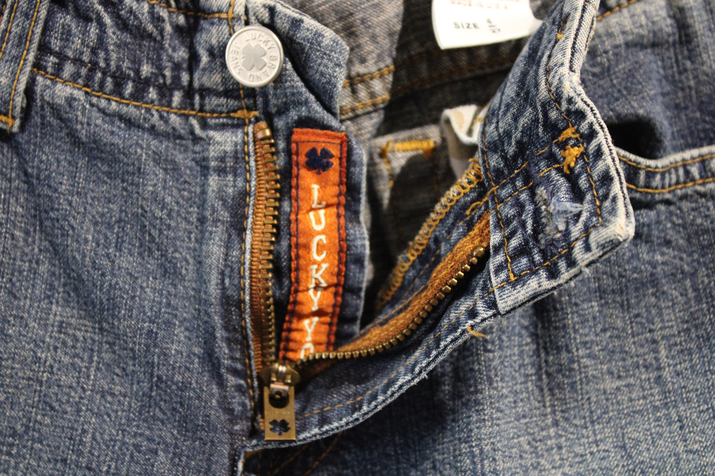 Lucky-brand Dungarees Flirtie Jeans | Vintage 2000s Classic Straight-Leg Denim Pants | Long Length / Western Style