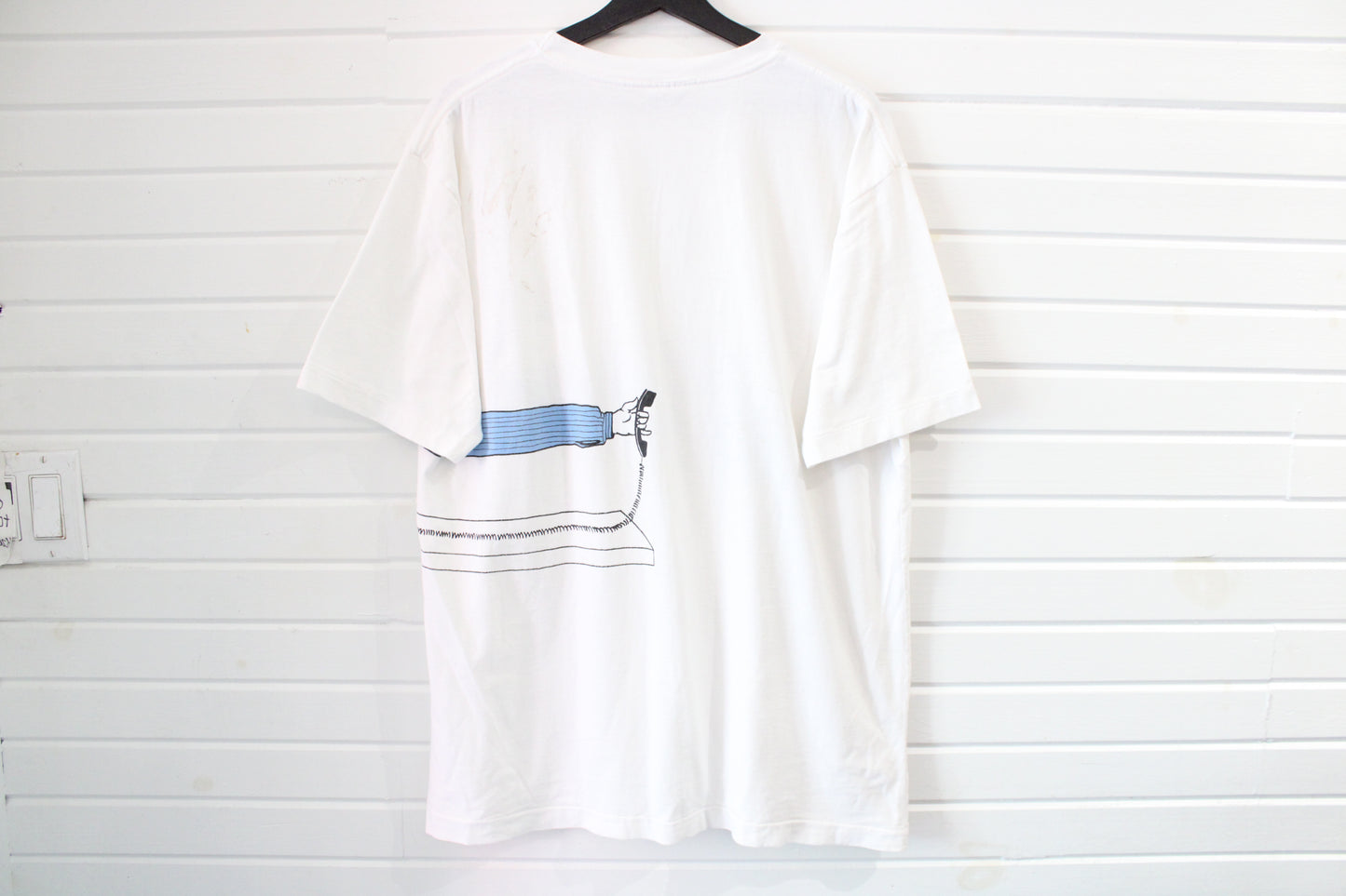 Bell TeleMessaging Graphic T-Shirt | Vintage 80s Illustrated Tech Cartoon Tee | Retro Officewear