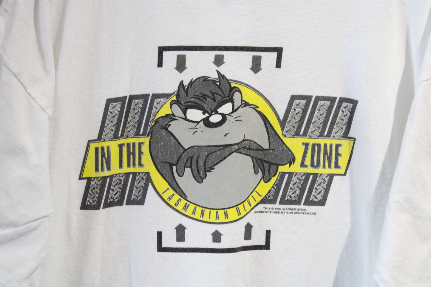 Tasmanian-Devil In The Zone T-Shirt | Vintage 1997 Cartoon Graphic Tee | Classic Looney Tunes Character Shirt