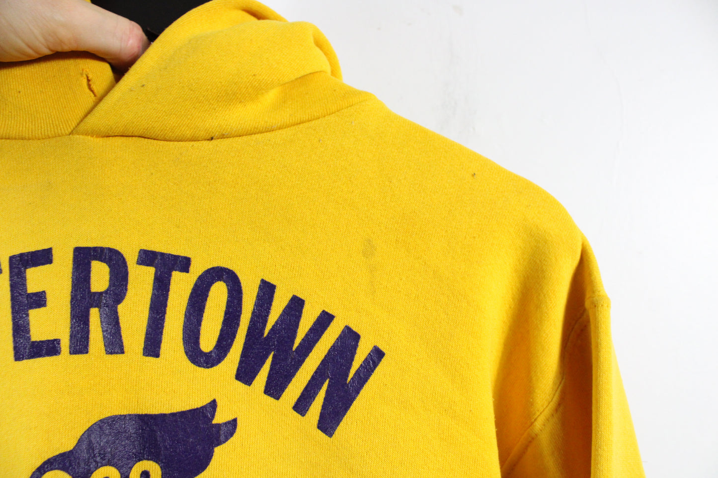 Watertown Track Hoodie Sweatpants Set | Vintage 90s Yellow Graphic Athletic Hoody & Joggers | Retro Sports Team Sweatsuit