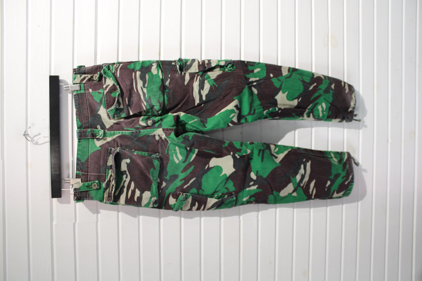 Classic Green Camo Pants | Vintage Woodland Pattern Cargo Trousers | Military Outdoor Utility
