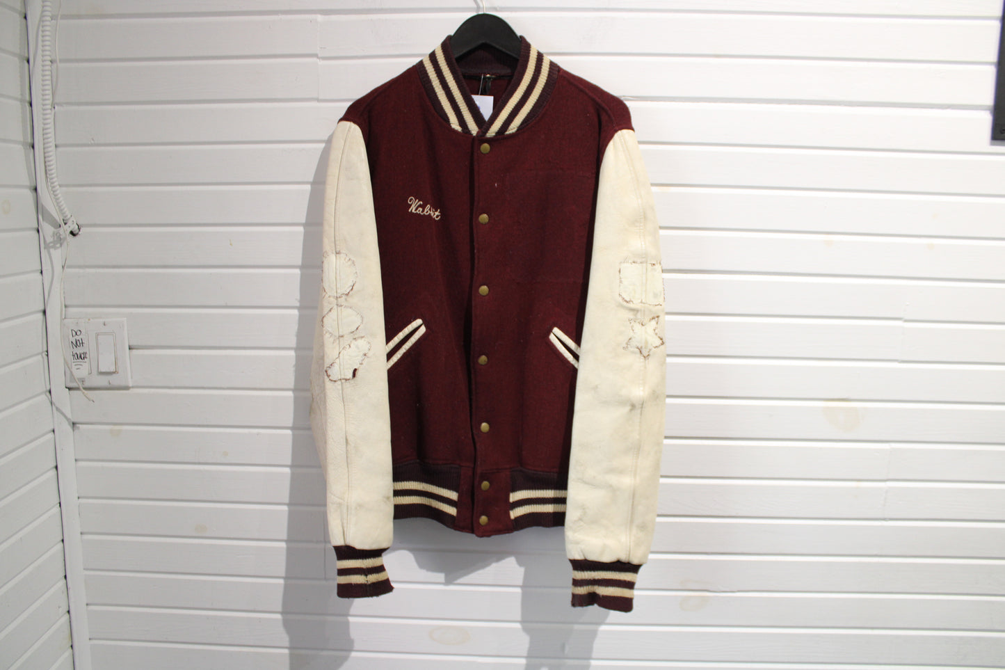 Butwin Varsity Jacket | Vintage 50s Maroon Letterman Coat Leather Sleeves | Classic Sportswear