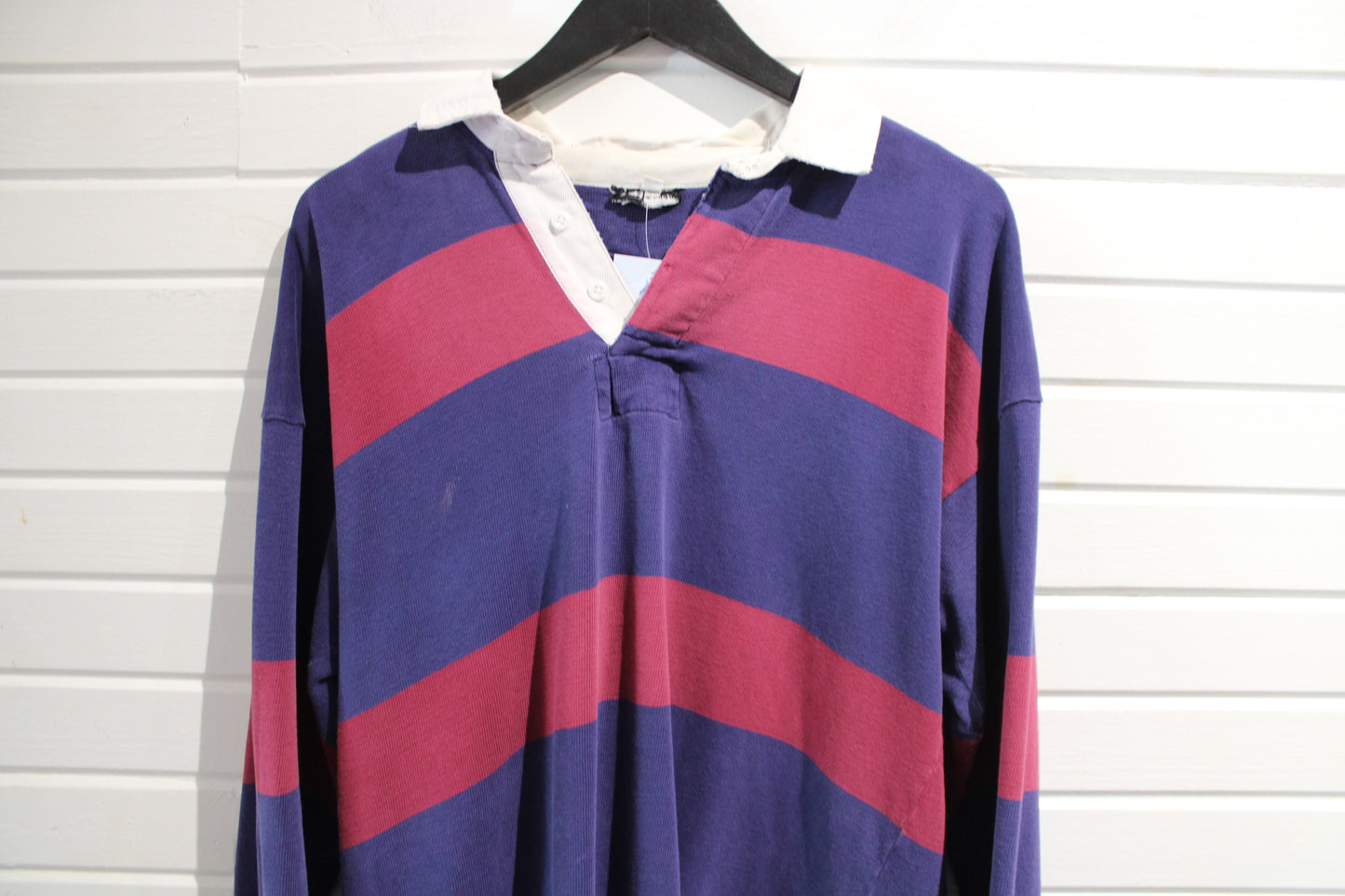 Classic Rugby Shirt | Vintage 1990s Bold Striped Long Sleeve Polo | Preppy Collegiate Style