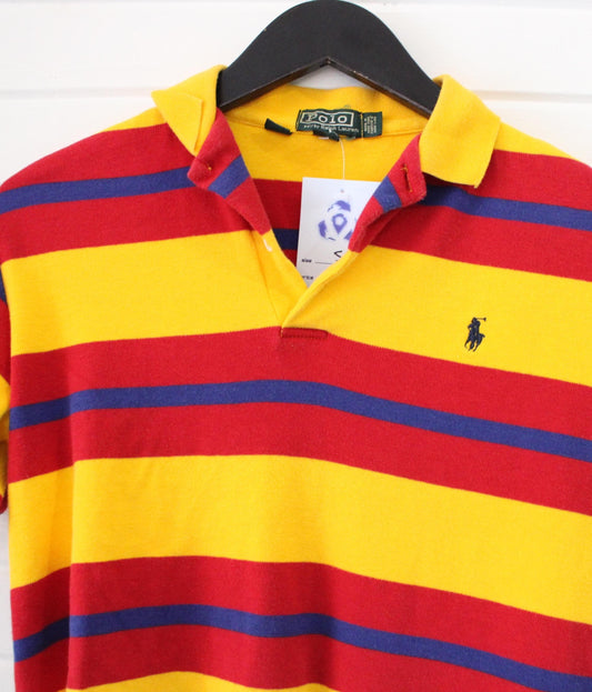 Polo Ralph-Lauren Rugby Shirt | Vintage 90s Cropped Reworked Striped Polo Shirt | Streetwear Casual Top