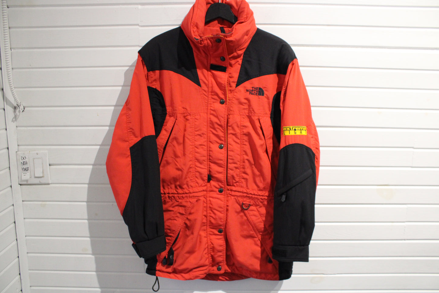 Vintage North-Face Extreme Light Jacket | 1990s Outdoor Technical Shell | Red Black Panel Parka