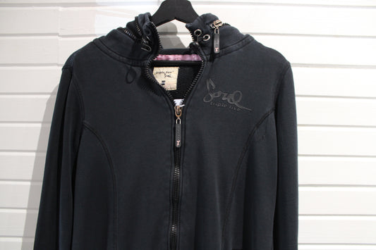 Triple-Five-Soul Zip Hoodie | Vintage 2000s Black Full Zip Hooded Sweatshirt | Classic Streetwear Layer