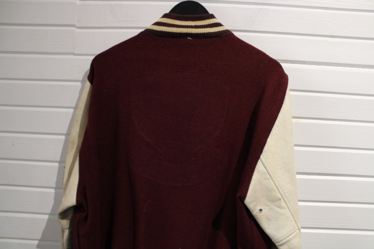 Butwin Varsity Jacket | Vintage 50s Maroon Letterman Coat Leather Sleeves | Classic Sportswear