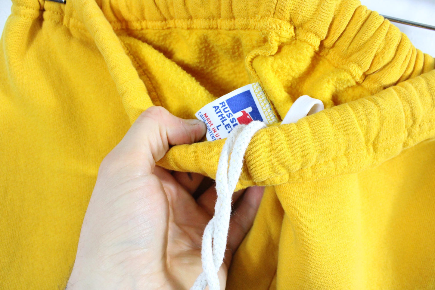 Watertown Track Suit | Vintage 80s-90 Yellow Graphic Athletic Hoodie & Sweatpants Set | Classic Sportswear