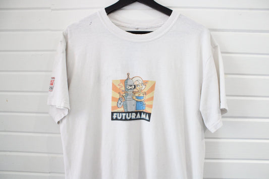 Futurama Adult-Swim Cartoon-Network T-Shirt | Vintage 00s Animated Show Graphic Tee | Cult Classic Bender Leela Shirt
