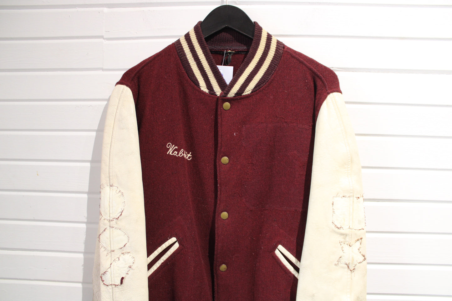 Butwin Varsity Jacket | Vintage 50s Maroon Letterman Coat Leather Sleeves | Classic Sportswear