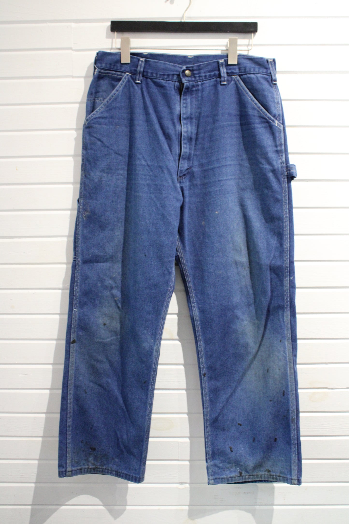 Vintage Carpenter Denim Pants | Workwear Utility Blue Jeans | Authentic Heavy Duty Carpenter Style