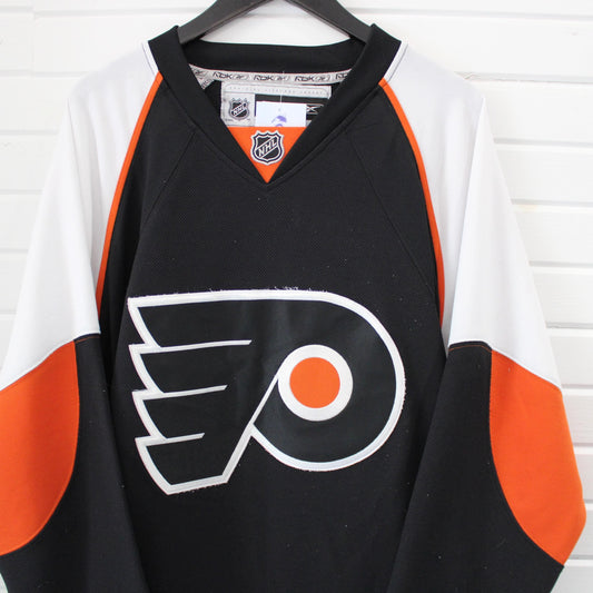Philadelphia-Flyers Hockey Jersey | Vintage NHL Sportswear | Reebok Black Orange White Fan Gear