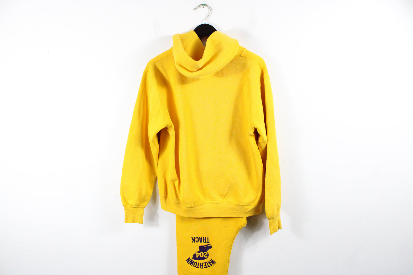 Watertown Track Hoodie & Pants Set | Vintage 80s Athletic Gold Sweat Suit | Bold Graphic Sportswear