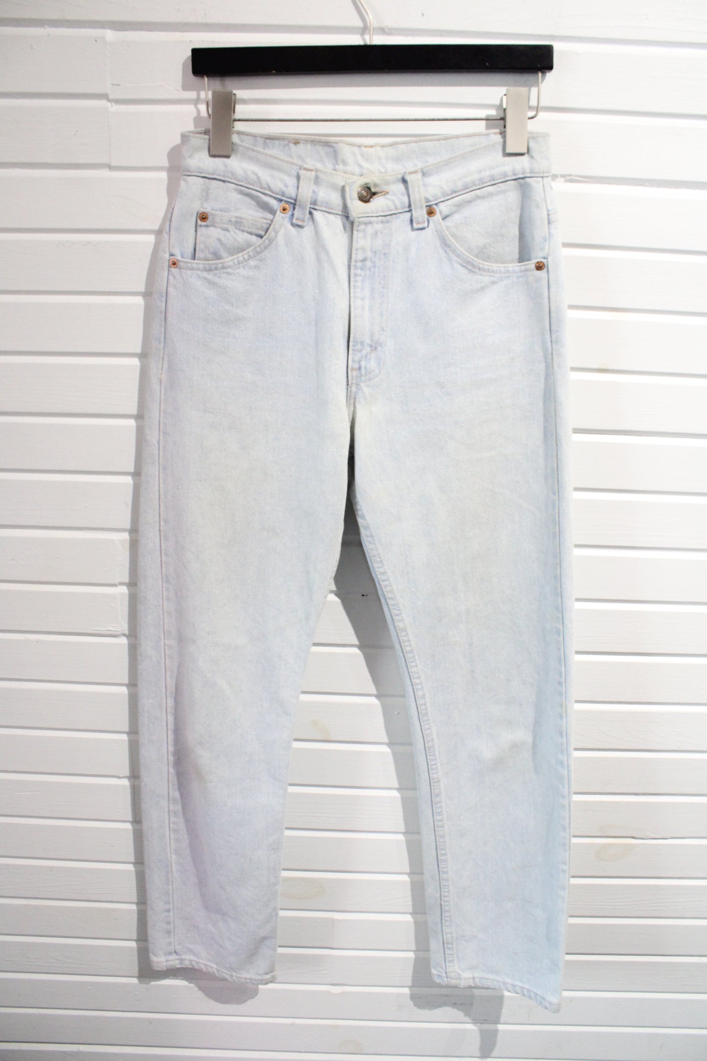 Levi's 505 Jeans / Vintage Light Wash Denim Trouser / 80s / Classic Straight Leg / Size 29x30