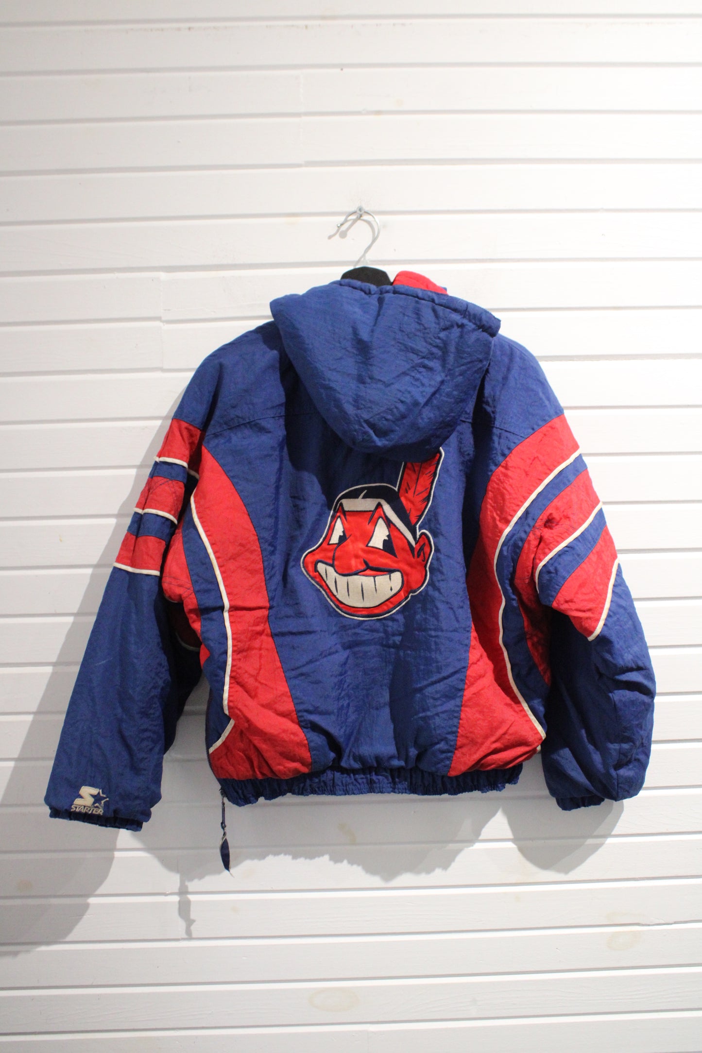 Cleveland-Indians Starter Jacket | Vintage 90s MLB Pullover Windbreaker | Retro Baseball Team Outerwear
