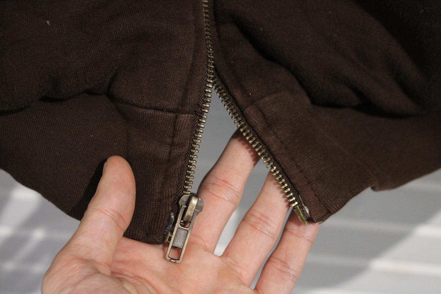 BTC Hooded Work Jacket | Vintage 1990s Brown Zip-Up Outerwear | Heavyweight Winter Coat