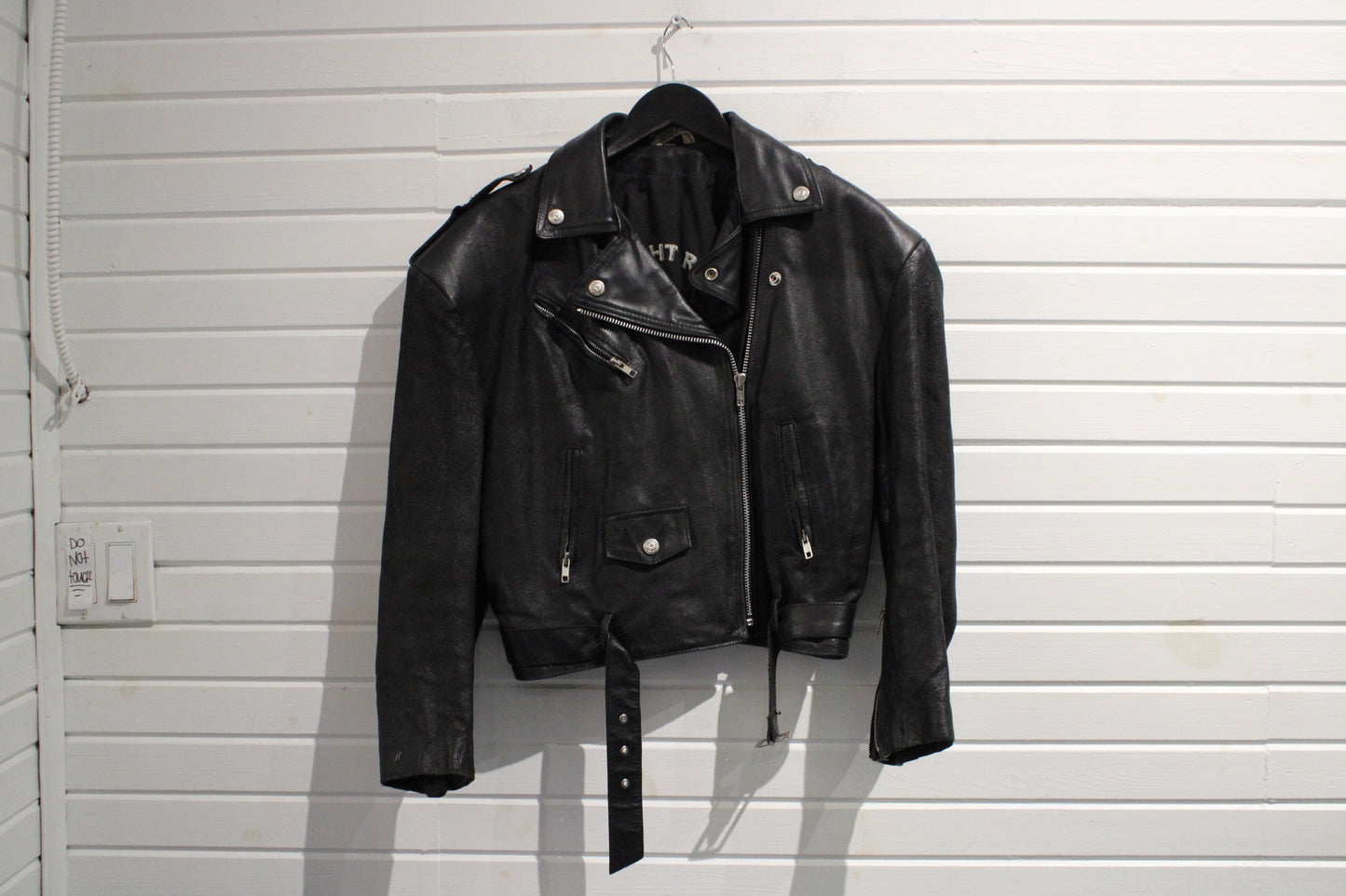 Midnight Ride Motorcycle Jacket | Vintage 1980s Biker Black Leather Jacket | Classic Moto Outerwear