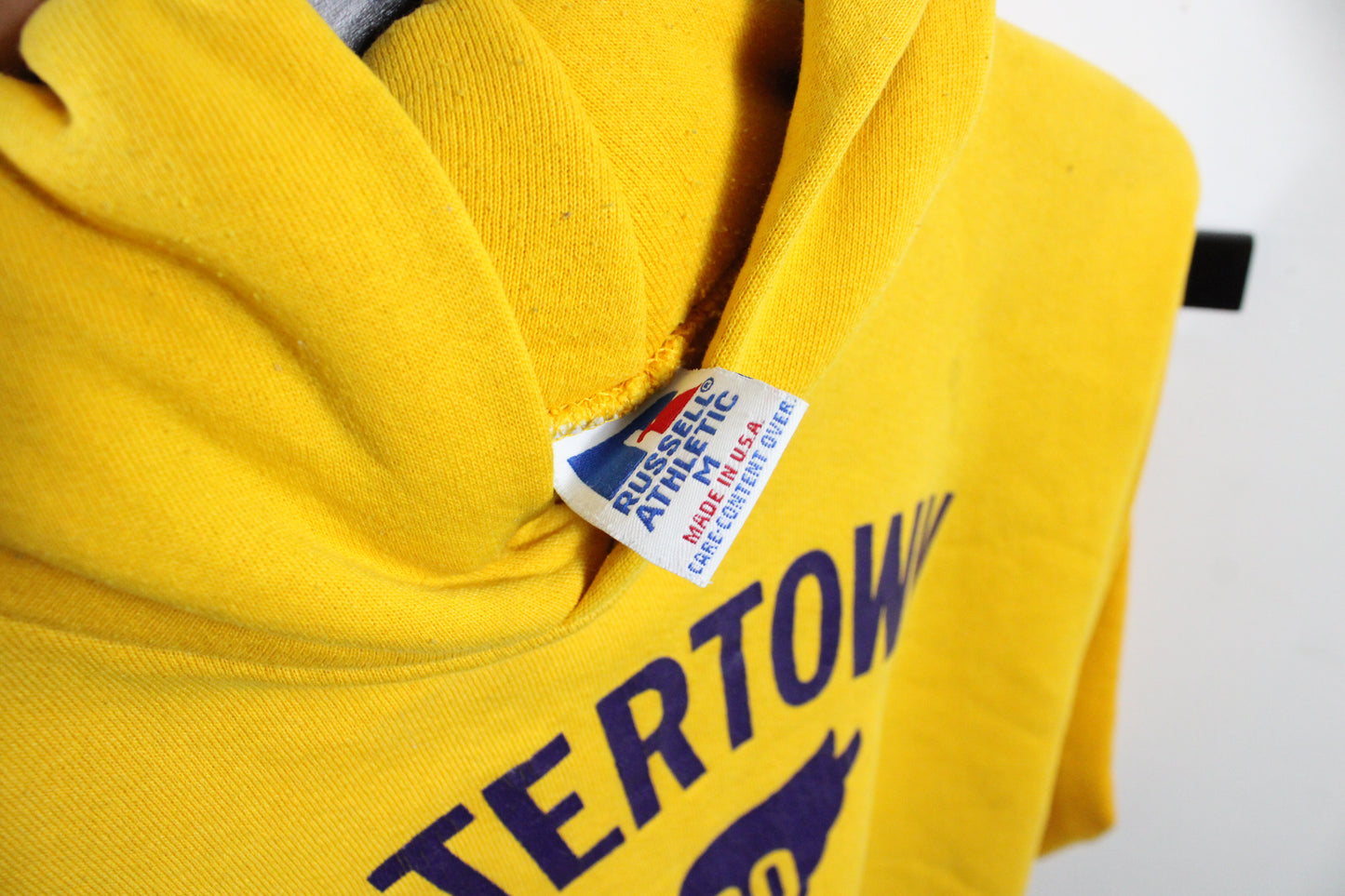 Watertown Track Hoodie Sweatpants Set | Vintage 90s Yellow Graphic Athletic Hoody & Joggers | Retro Sports Team Sweatsuit