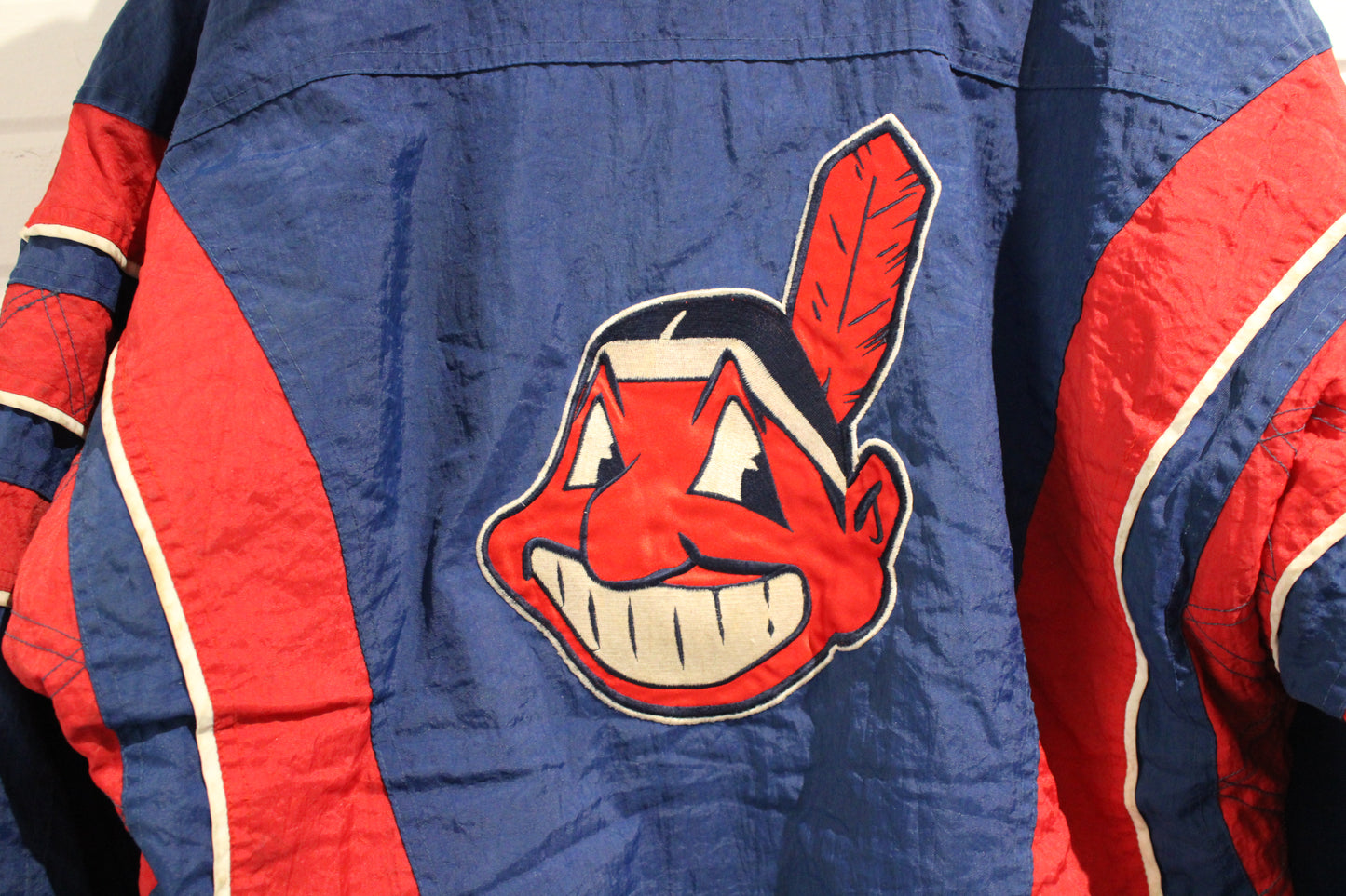 Cleveland-Indians Starter Jacket | Vintage 90s MLB Pullover Windbreaker | Retro Baseball Team Outerwear