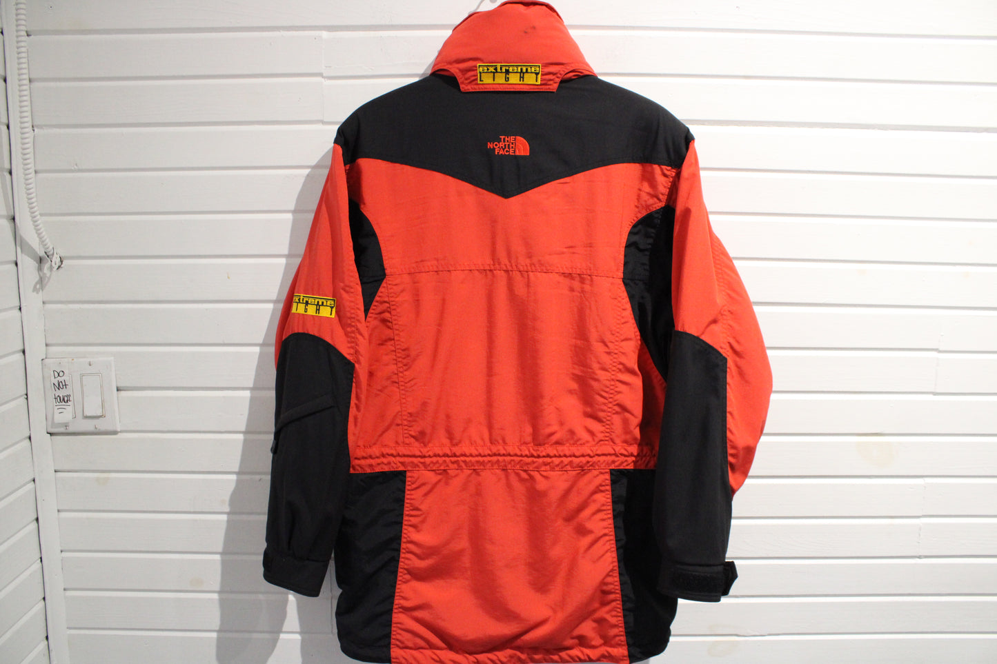Vintage North-Face Extreme Light Jacket | 1990s Outdoor Technical Shell | Red Black Panel Parka