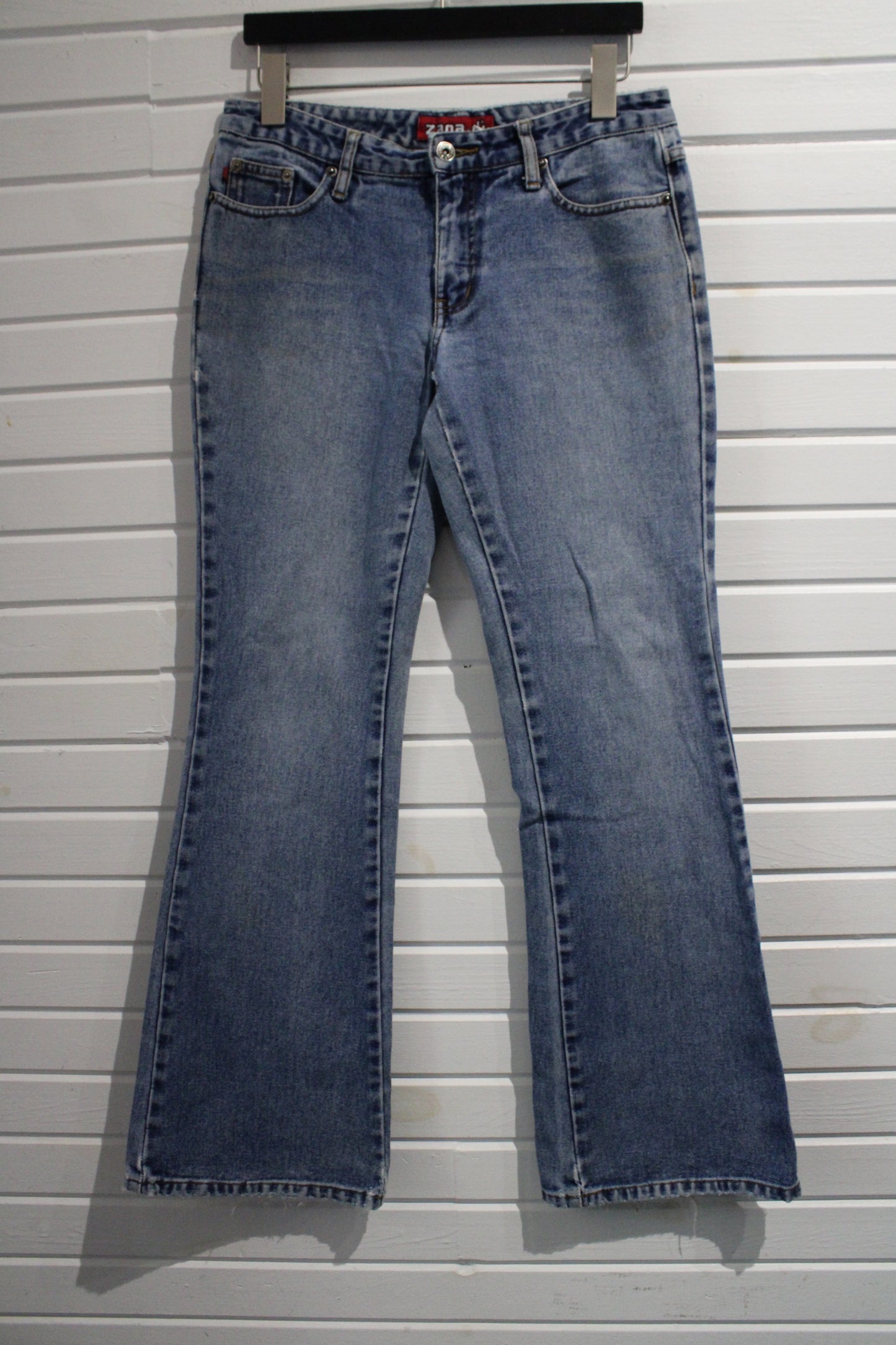 Zana-Di Jeans | Vintage Bootcut Denim Pants | Distressed Hem Classic Women's Jeans