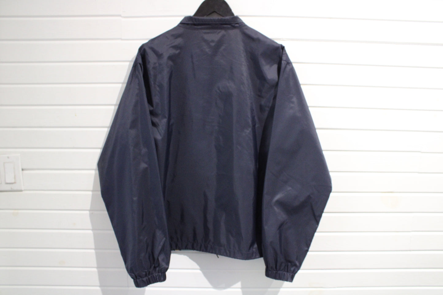 Airwalk Jacket | Vintage 80s Striped Windbreaker Coat | Blue Graphic Track Outerwear