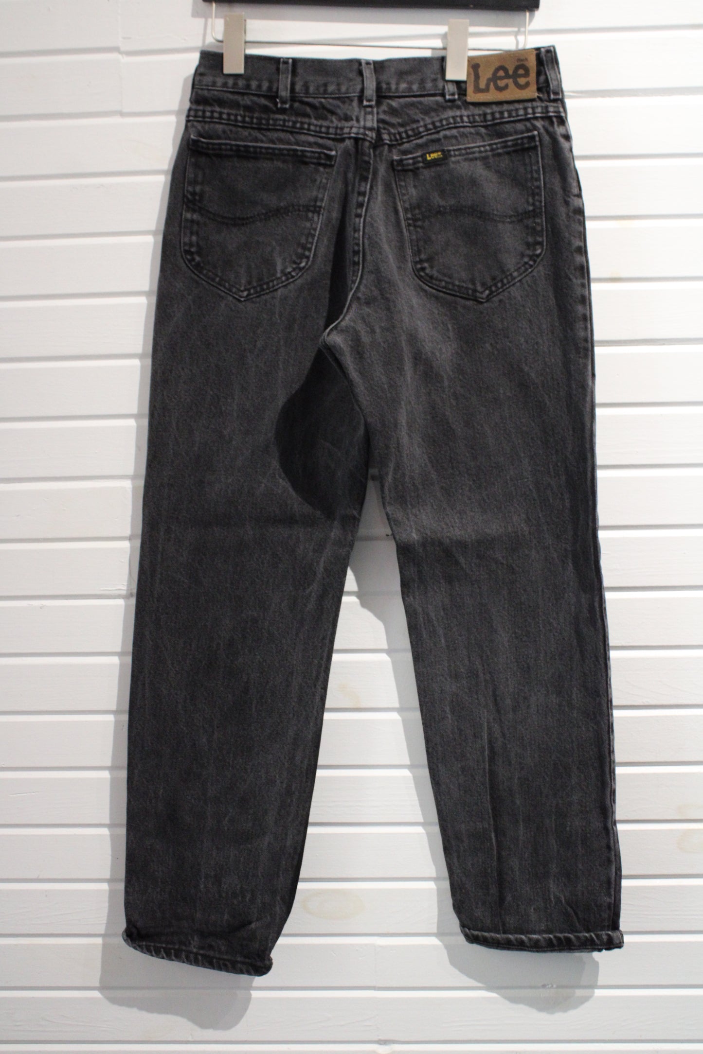 Lee Jeans | Vintage Black Stonewash Denim Pants | Classic Straight Fit 1990s Style