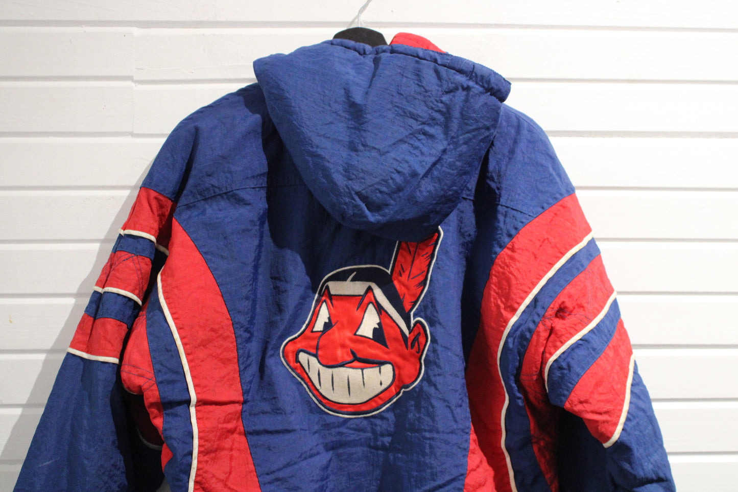 Cleveland-Indians Starter Jacket | Vintage 90s MLB Pullover Windbreaker | Retro Baseball Team Outerwear