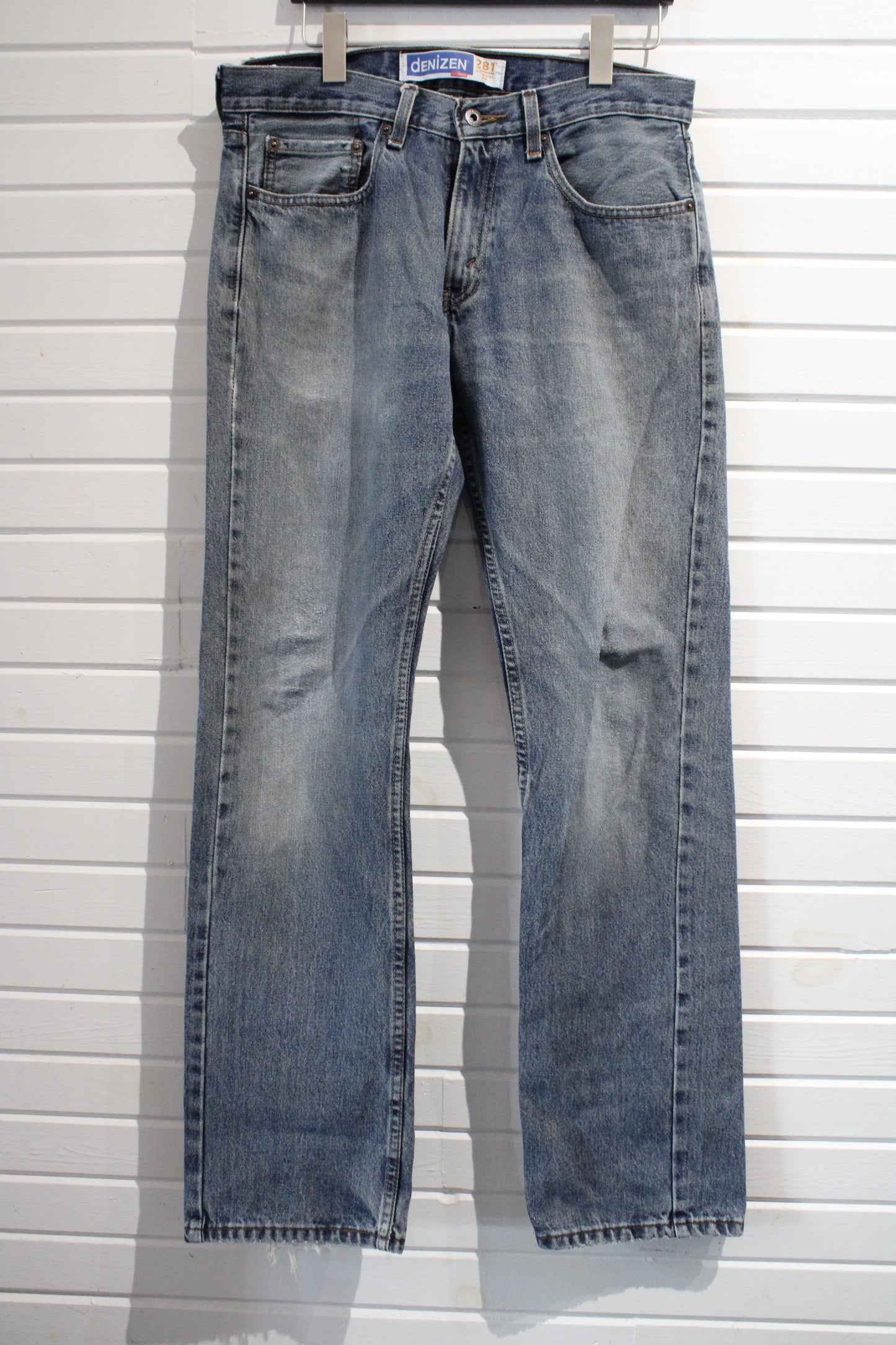 Denizen Straight-Leg Jeans | Vintage Faded Blue Denim Pants | Classic Everyday Wear