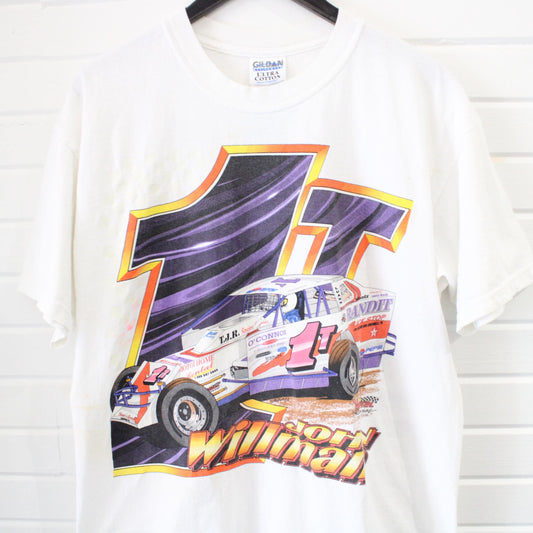 John-Willman Racing T-Shirt | Vintage 90s Graphic Dirt Car Racing Tee | Bold Number 11 Motorsports Shirt