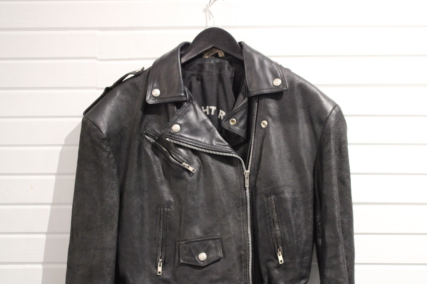 Midnight Ride Motorcycle Jacket | Vintage 1980s Biker Black Leather Jacket | Classic Moto Outerwear