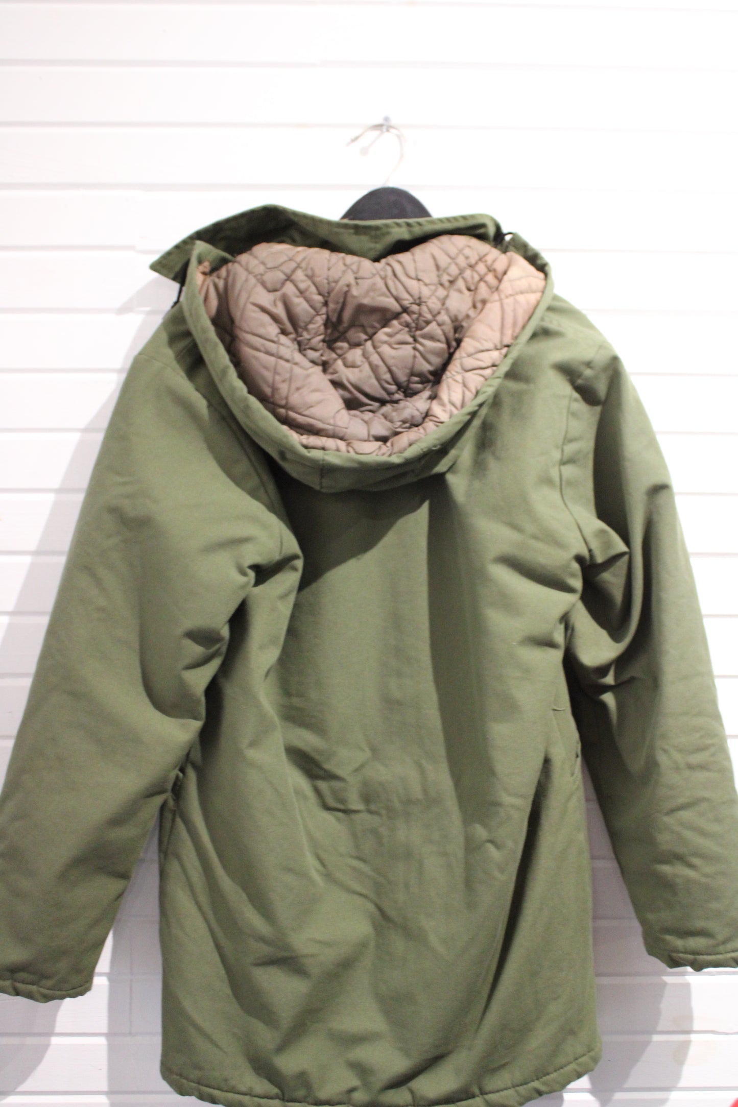 Rice-Sportswear Parka Jacket | Vintage 1970s Sherpa-Lined Hooded Coat | Heavy Outdoor Utility Green