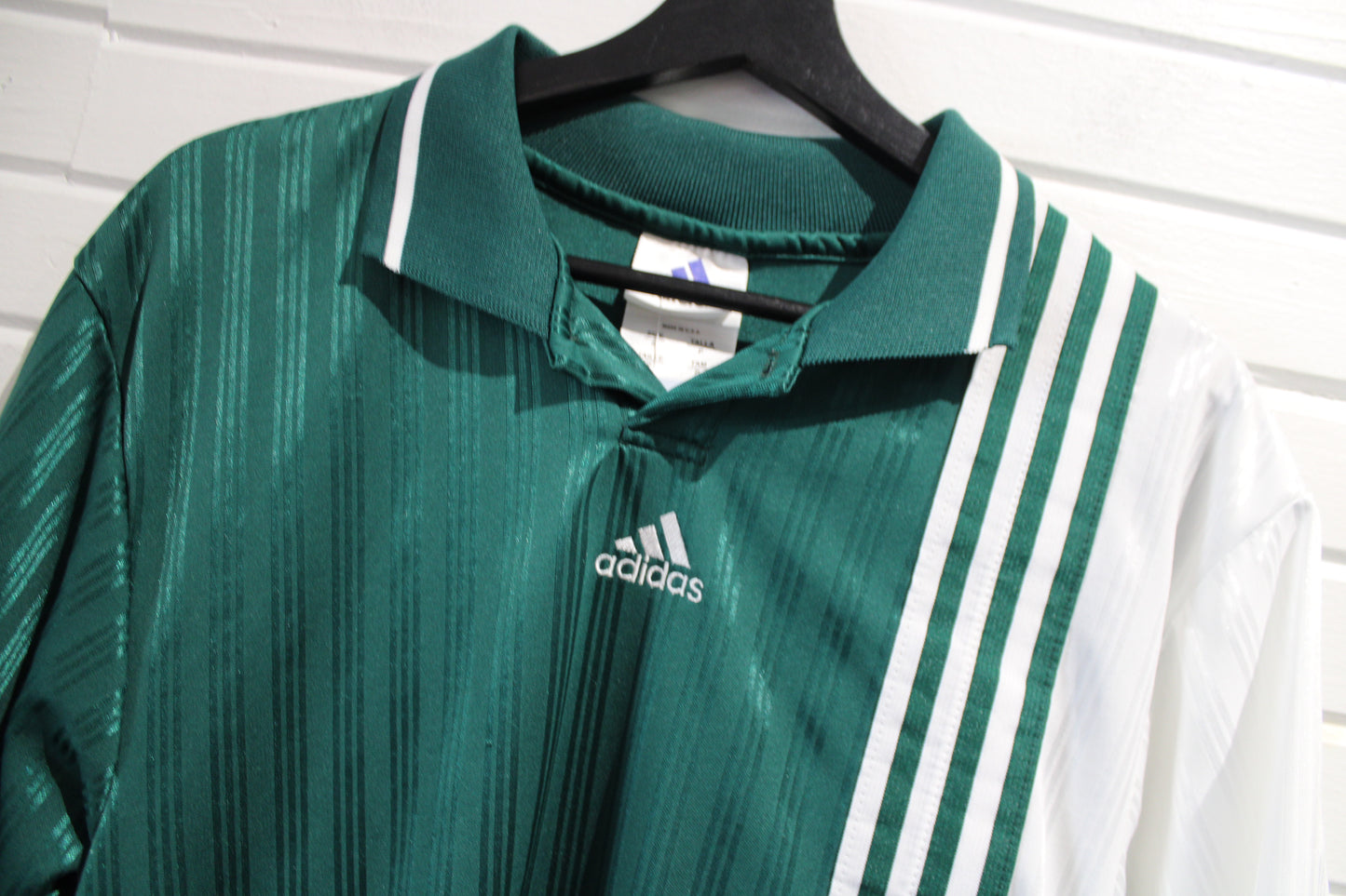 Adidas Soccer Jersey | Vintage 90s Split Panel Striped Shirt | Classic Athletic Training Top