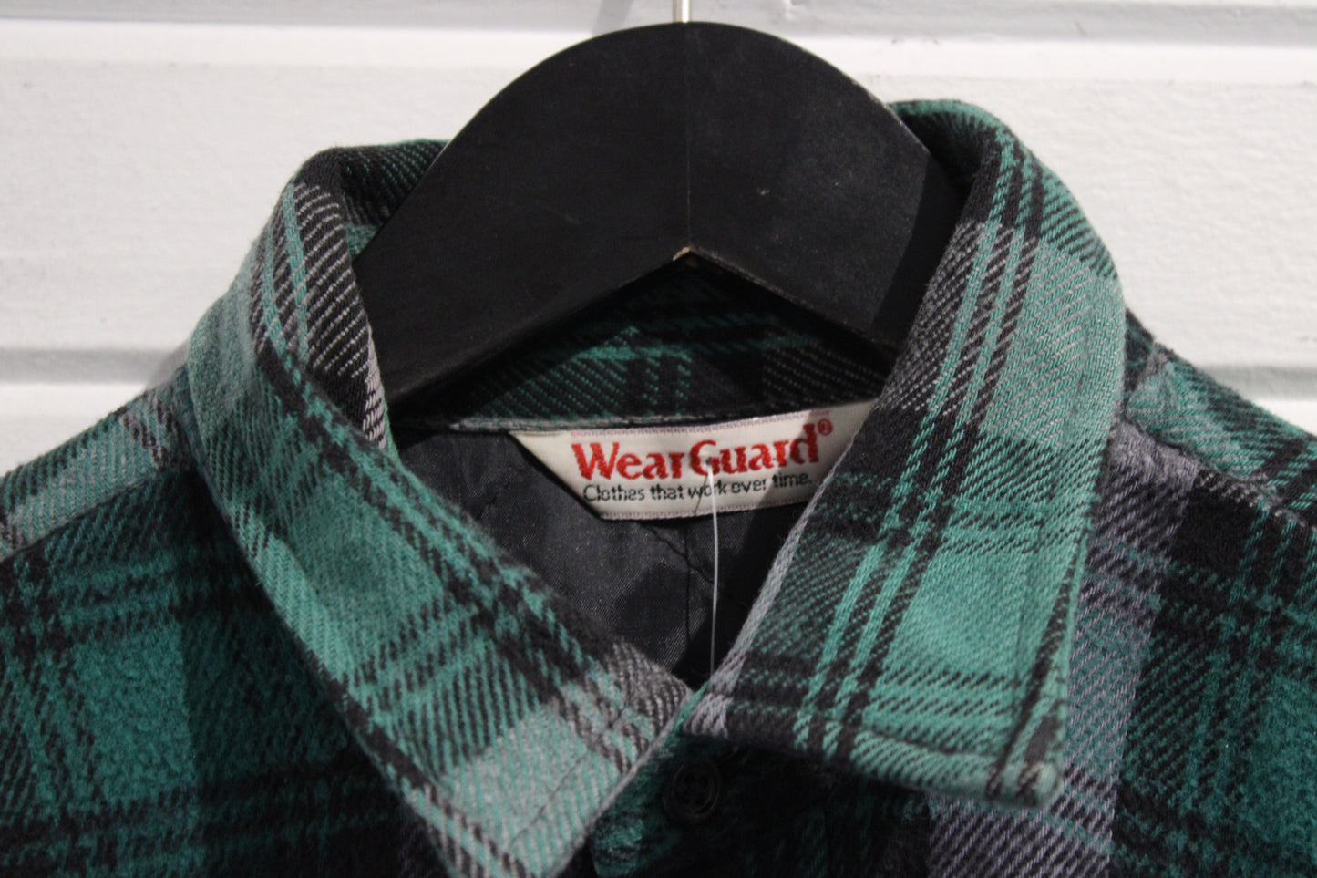 WearGuard Plaid Button-Up Shirt | Vintage Frayed Hem Western Flannel | Men's Casual Workwear