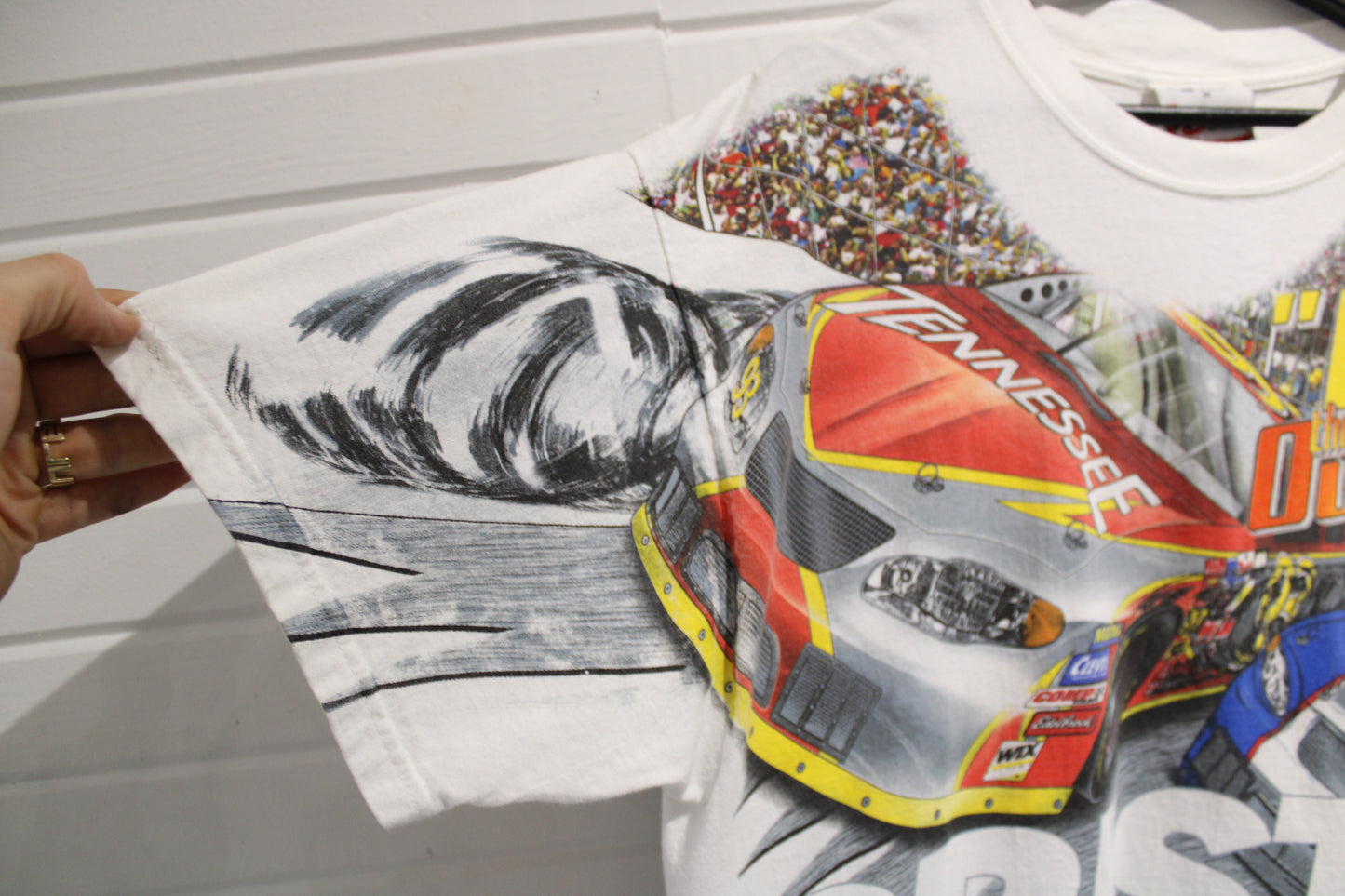 Chase-Authentics Bristol Motor Speedway T-Shirt | Vintage 2000s NASCAR Racing All Over Print Tee | Tennessee Race Fan Graphic